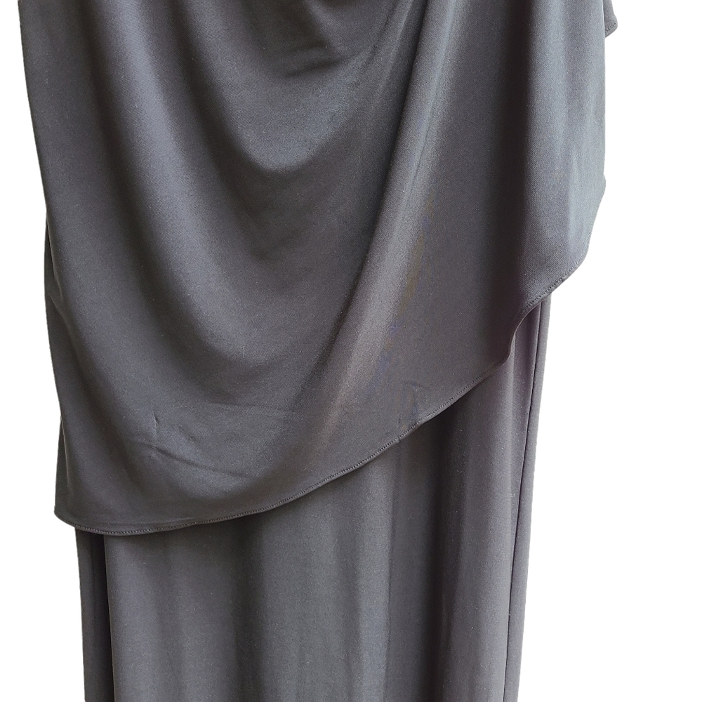 Black Label by Evan-Picone Long Black Dress, Size Small - Picture 6 of 8